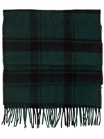 LANVIN - CHECKED WOOL CASHMERE FLANNEL SCARF - GREEN