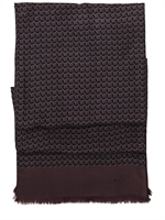 LANVIN - PRINTED SILK SATIN SCARF - WINE