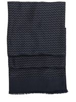 LANVIN - PRINTED SILK SATIN SCARF - BLUE