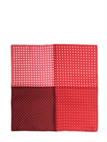 LANVIN - SHADED SILK SATIN POCKET SQUARE - RED
