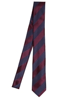 LANVIN - 5CM SILK JACQUARD & SATIN REGIMENTAL TIE - VIOLET