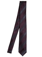 LANVIN - 5CM SILK JACQUARD & SATIN REGIMENTAL TIE - PURPLE