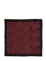 LANVIN - PRINTED SILK SATIN POCKET SQUARE - RED