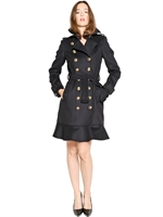 BURBERRY LONDON - LITTLETON CASHMERE BLEND CLOTH COAT - NAVY