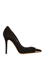 SEMILLA - 100MM SUEDE METAL TOE PUMPS - BLACK