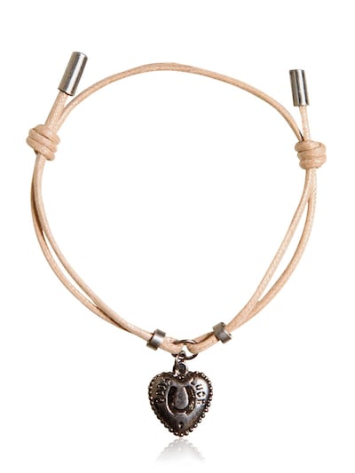 Dolce & Gabbana Waxed Strap & Metal Chain Bracelet, Sand