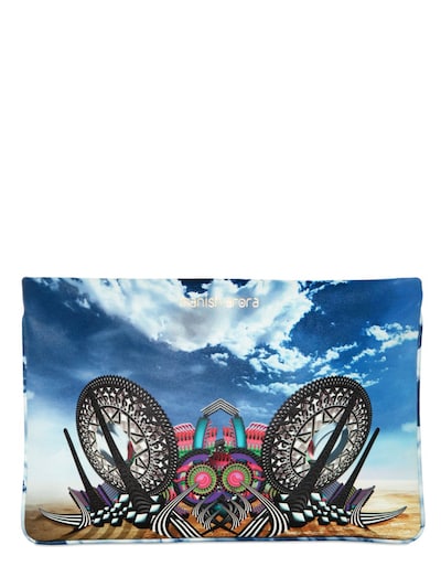 MANISH ARORA - PRINTED LEATHER LARGE POUCH