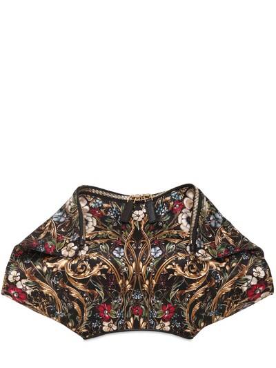 ALEXANDER MCQUEEN - PRINTED SILK SATIN DE MANTA CLUTCH