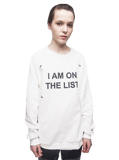 Anna K "i Am On The List" Cotton Sweatshirt In White