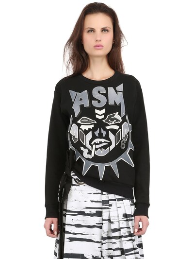 Anne Sofie Madsen Embellished Silk Sweatshirt In Black
