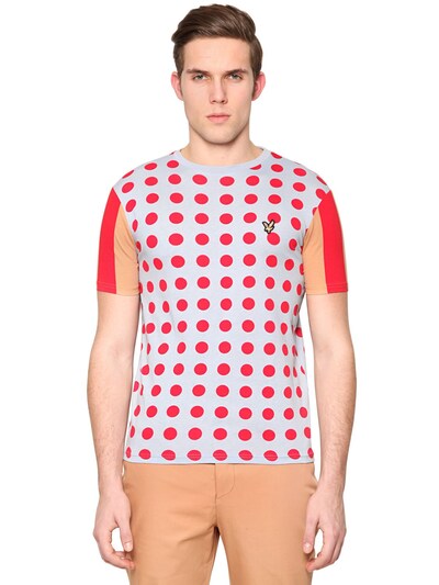 Lyle&scott For Jonathan Saunders Polka Dot Printed Cotton T-shirt In Red