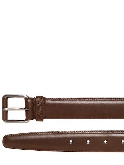 Ermenegildo Zegna 30mm Leather Belt In Dark Brown
