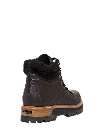 LE SILLA Quilted Calf & Shearling Boots