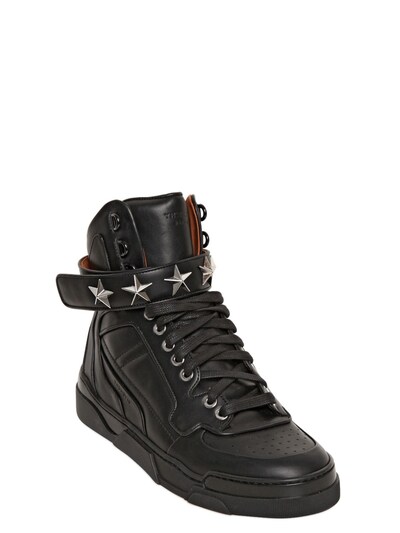 GIVENCHY Tyson Stars Leather High Top Sneakers