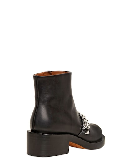GIVENCHY Laura Chain Leather Ankle Boots