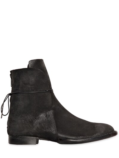 Barny Nakhle Coated Leather Lace Up Boots In Black