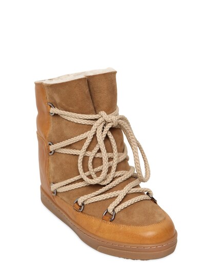 ISABEL MARANT Nowles Suede Shearling Boots