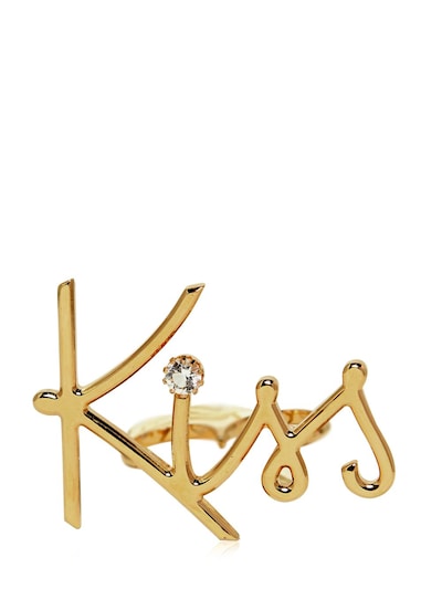 LANVIN KISS GOLD PLATED BRASS DOUBLE RING,60IG3V013-TTE1