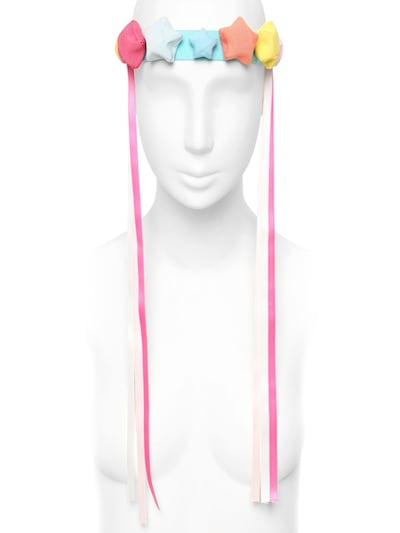 Francesco Ballestrazzi Ribbon Stars Silk Headband In Multicolor