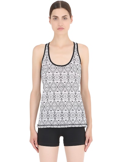 Prana Printed Performance Jersey Tank Top In Black/white