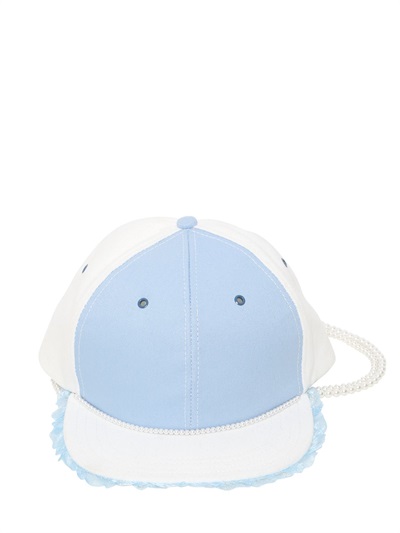NICOPANDA RUFFLED TRIM ON COTTON BASEBALL HAT
