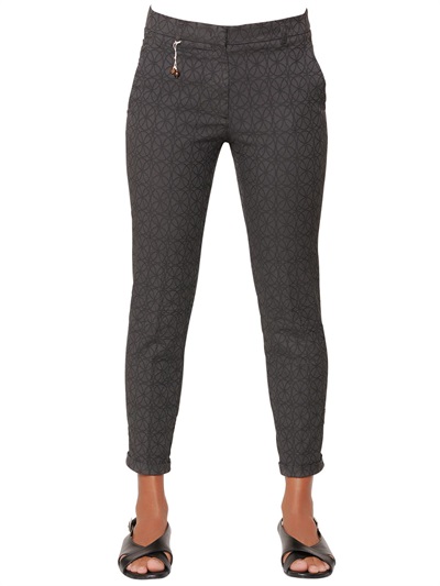 INCOTEX KAYLE COTTON JACQUARD TROUSERS