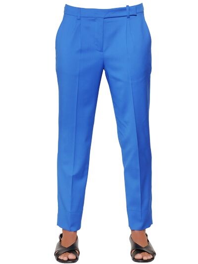 Incotex Atalia Super-light Stretch Wool Pants In Royal Blue