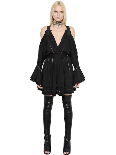 GIVENCHY Viscose & Silk Jersey Dress With Cutouts, Black