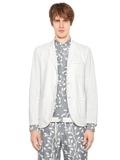 08sircus Peached Cotton Jersey Blazer In White