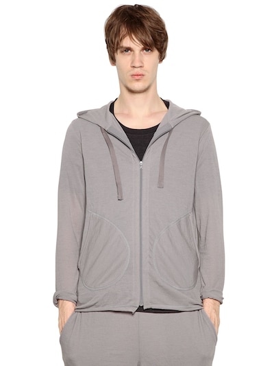 08sircus Wool Blend Crepe Jersey Sweatshirt In Grey