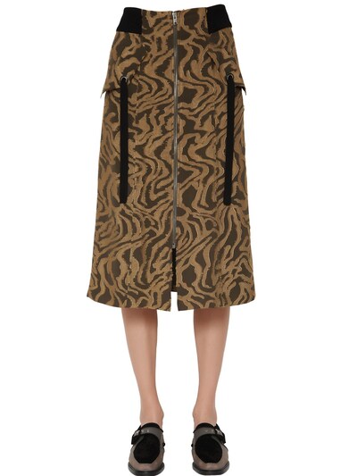 Damir Doma Techno & Silk Fil Coupé Skirt In Brown