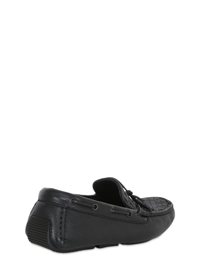 BOTTEGA VENETA INTRECCIO WASHED DEERSKIN DRIVING SHOES