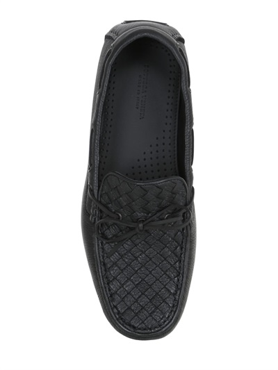 BOTTEGA VENETA INTRECCIO WASHED DEERSKIN DRIVING SHOES