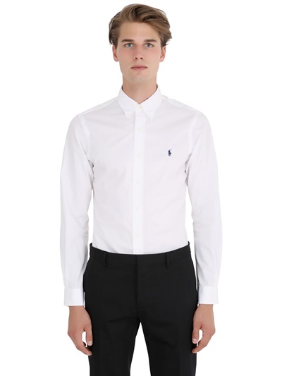 POLO RALPH LAUREN SLIM FIT COTTON POPLIN BUTTON DOWN SHIRT