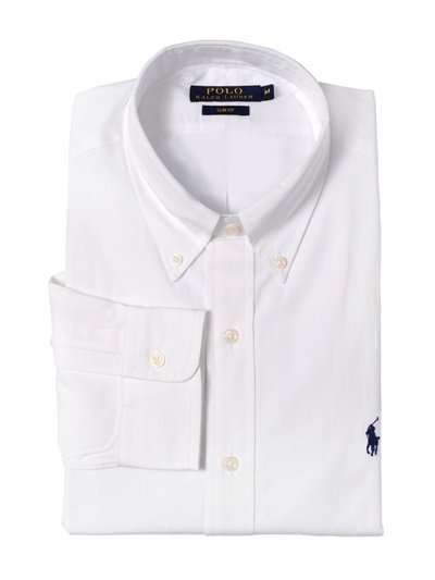 POLO RALPH LAUREN SLIM FIT COTTON POPLIN BUTTON DOWN SHIRT
