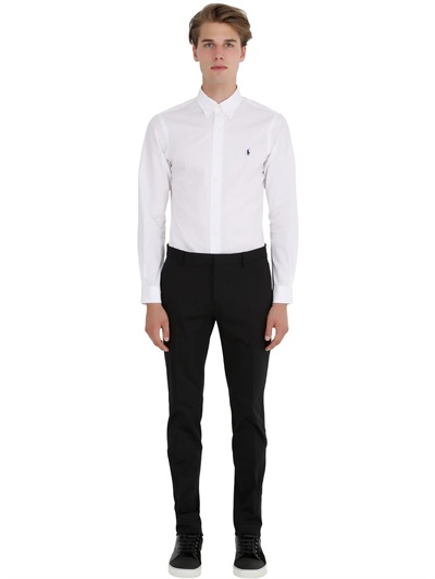 POLO RALPH LAUREN SLIM FIT COTTON POPLIN BUTTON DOWN SHIRT