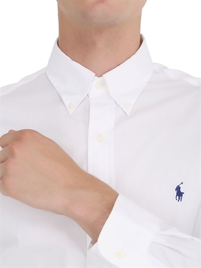 POLO RALPH LAUREN SLIM FIT COTTON POPLIN BUTTON DOWN SHIRT