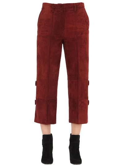 EDUN 麂皮裤子, 紫红色,62IG5I006-NJA50