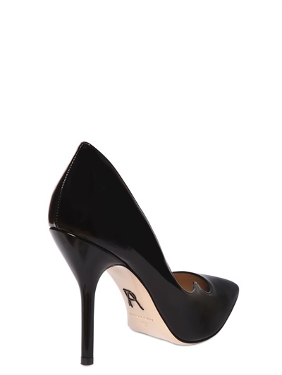 PAUL ANDREW 105MM ZENADIA BRUSHED LEATHER PUMPS, BLACK