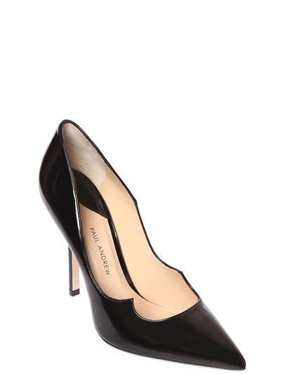 PAUL ANDREW 105MM ZENADIA BRUSHED LEATHER PUMPS, BLACK