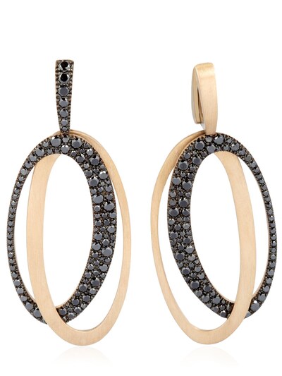 Antonini Black & White Earrings In Black,gold