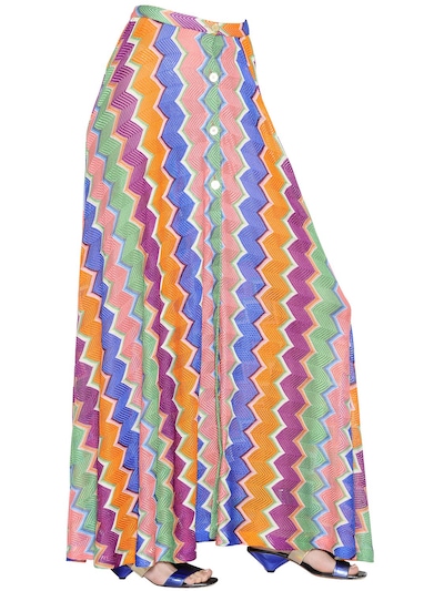 Missoni Zigzag Viscose Knit Button-Up Skirt, Multi | ModeSens