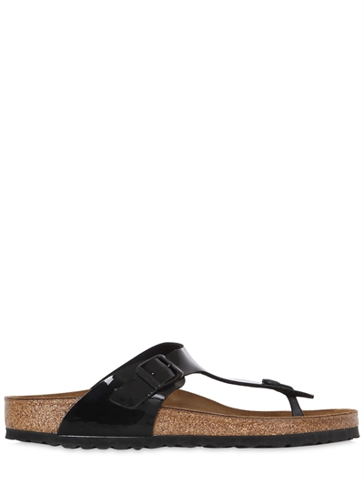 BIRKENSTOCK GIZEH PATENT LEATHER THONG SANDALS