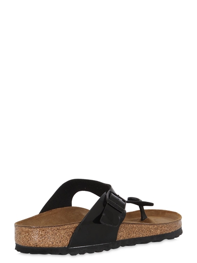 BIRKENSTOCK GIZEH PATENT LEATHER THONG SANDALS