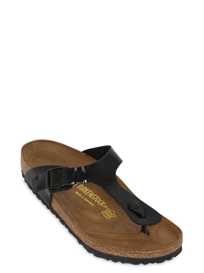 BIRKENSTOCK GIZEH PATENT LEATHER THONG SANDALS
