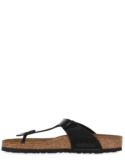 BIRKENSTOCK GIZEH PATENT LEATHER THONG SANDALS