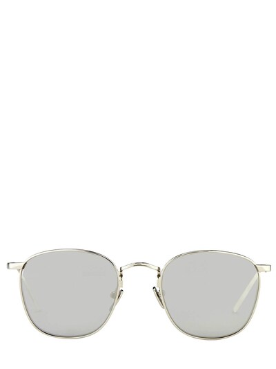 Linda Farrow Platinum Plated Mirrored Sunglasses In Silver