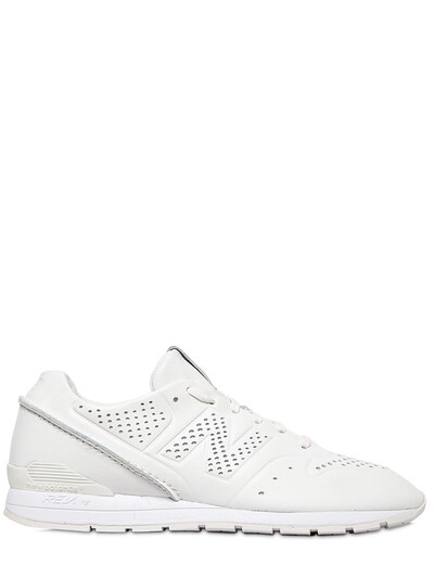 NEW BALANCE 996 PERFORATED LEATHER SNEAKERS,63I4OW002-RFQ1