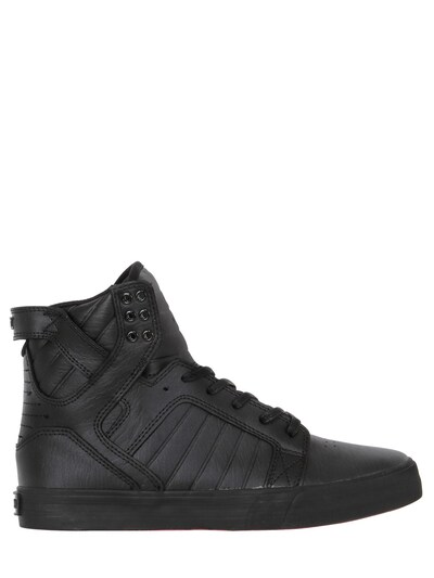 Supra Skytop Leather High Top Sneakers In Black | ModeSens