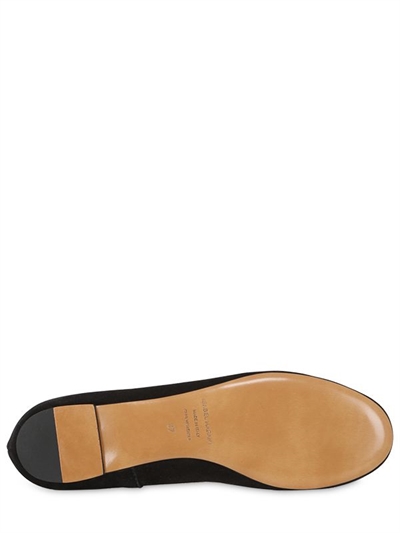 ISABEL MARANT 10Mm Leo Suede Lace-Up Ballerinas, Black